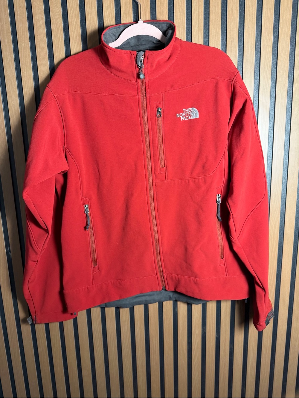 The North Face Red Zip-Up Fleece Jacket size M